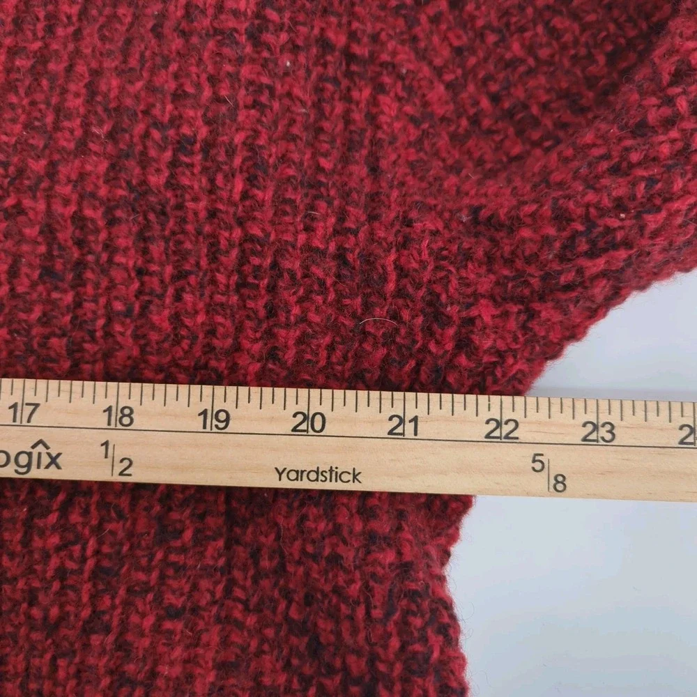 Vintage 90s American Eagle Wool Blend Sweater Men L Red Cable Knit Crew Neck USA